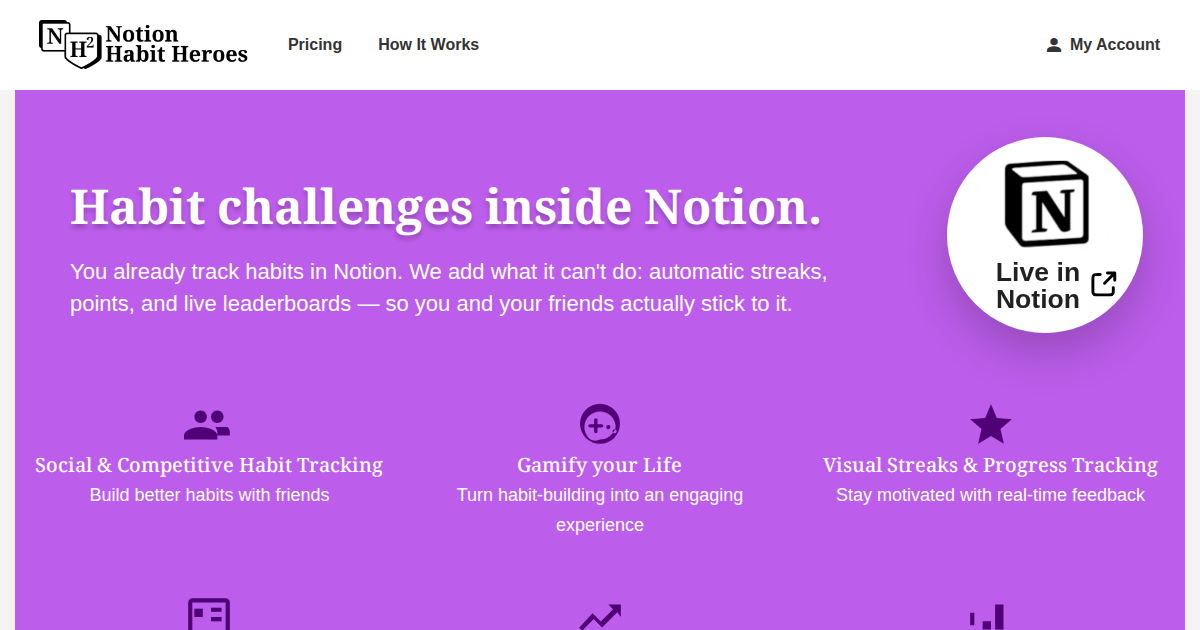 Notion Habit Heroes logo and hero-themed brand artwork